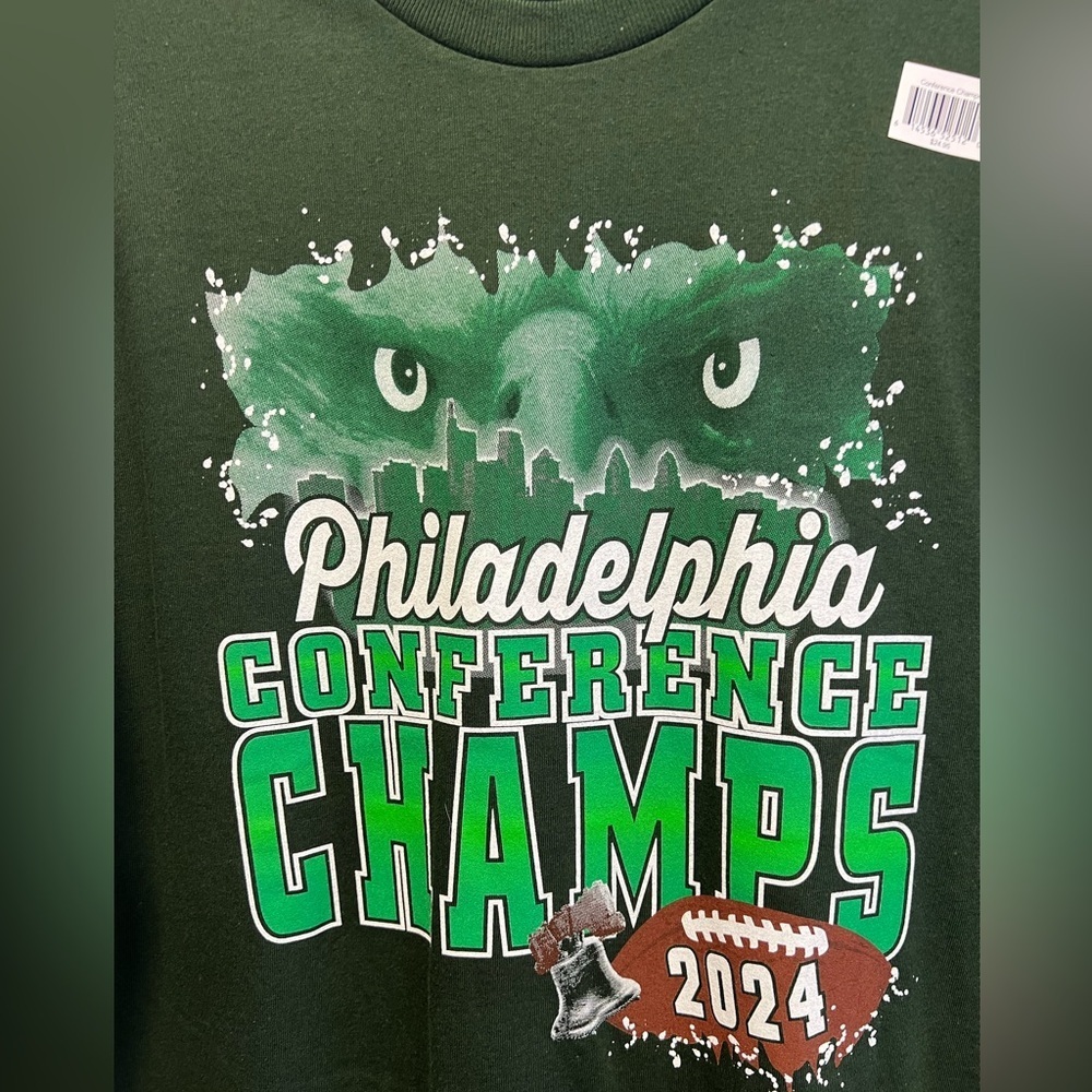 Philadelphia Eagles Conference Champs 2024 Short Sleeve Tee Shirt Size Men’s XL - Picture 3 of 9